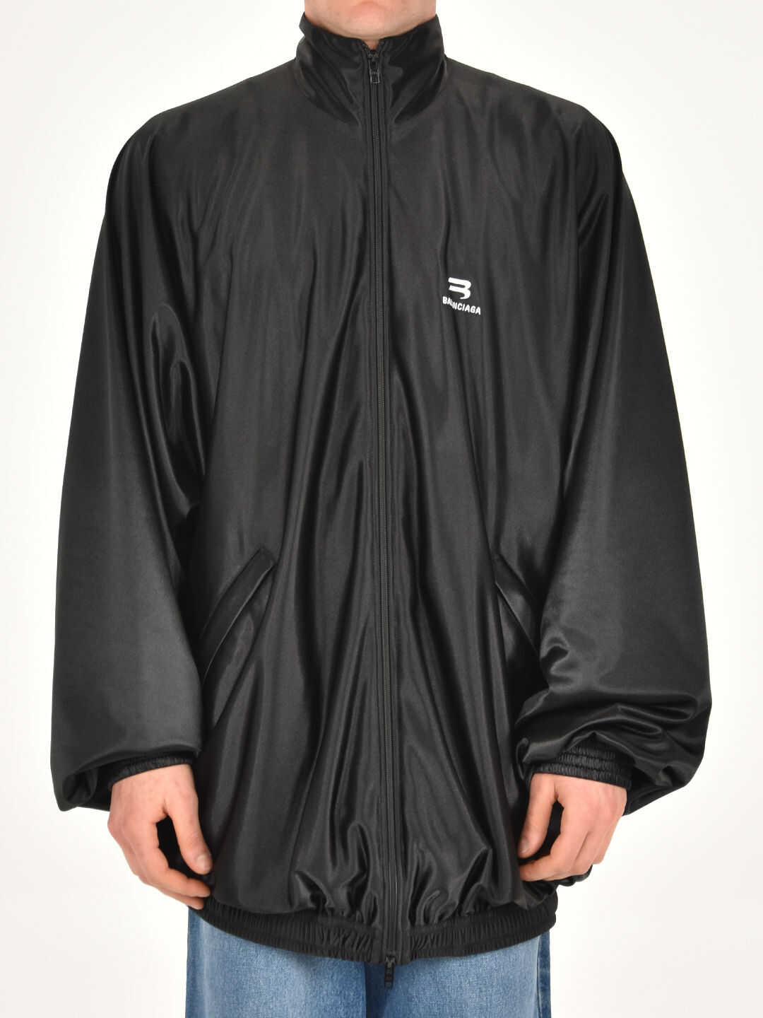 Balenciaga Shiny Tracksuit Jacket 659071 TJV20 Black