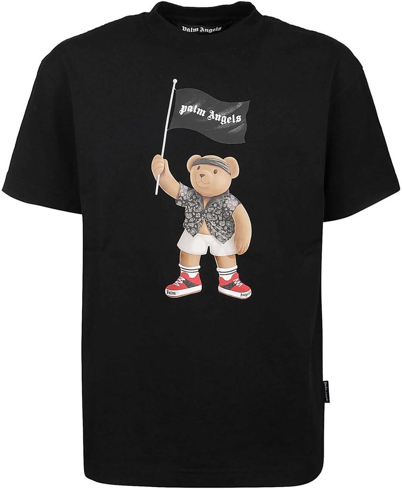 Palm Angels Pirate Bear T-Shirt In Black PMAA001S21JER0191001 Black