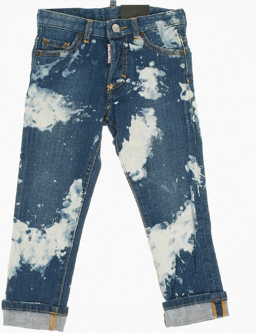 Dsquared2 Kids Printed Glam Head Jeans Blue