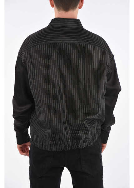 Camasi casual Neil Barrett Pinstriped Shirt With Elastic Cuff Black Barbati (BM 8360121) 2