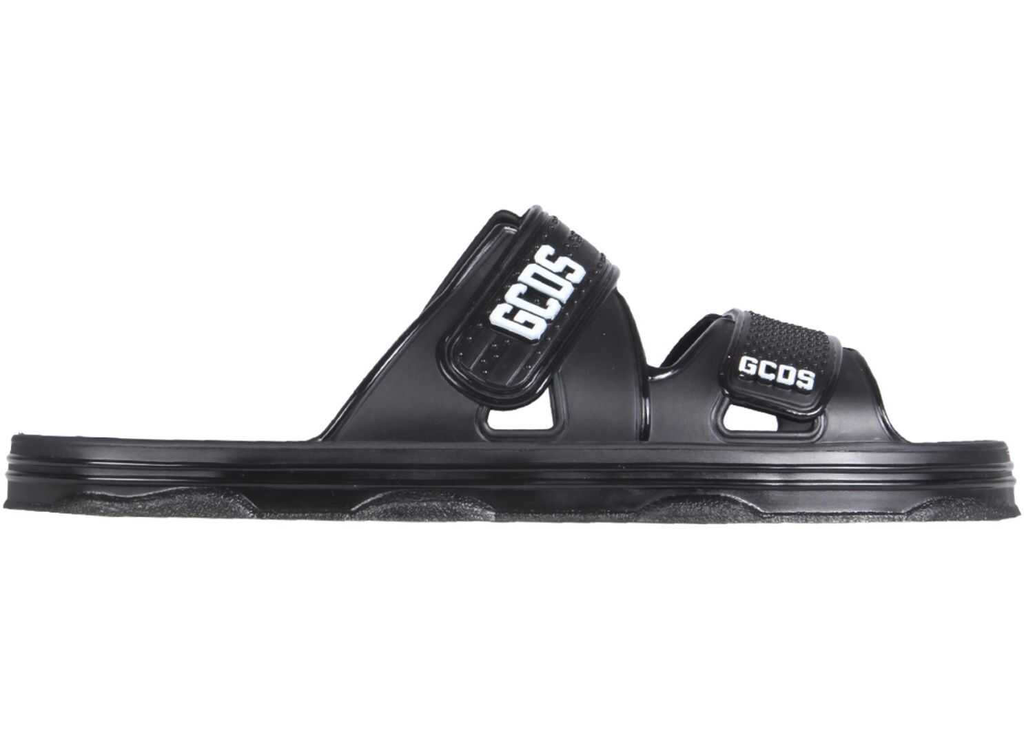 GCDS Rubber Slide Sandals SS21W010310_02 BLACK