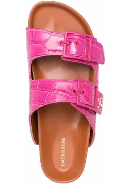 Sandale LAutre Chose Sandals With Coconut Print Leather FUCHSIA Femei (BM 8360760) 4