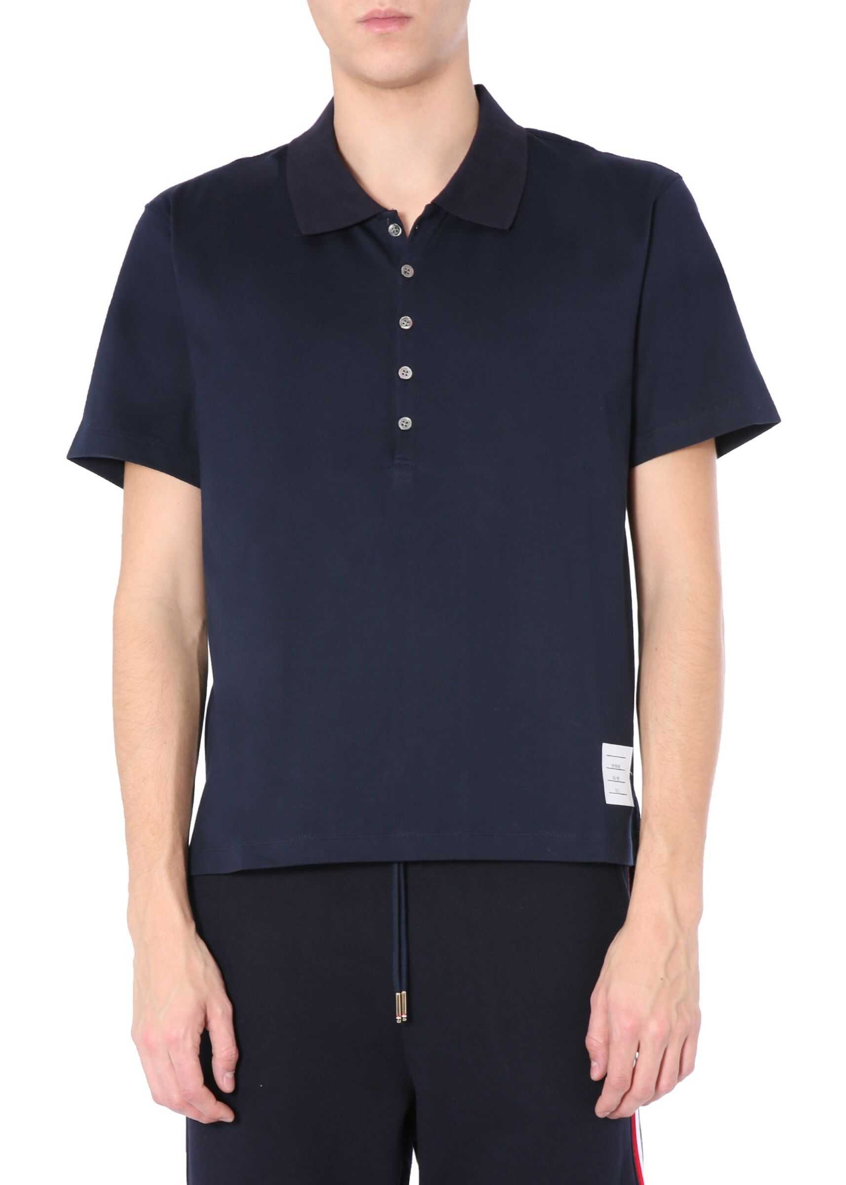 Thom Browne Relaxed Fit Polo MJP052A_00042415 BLUE
