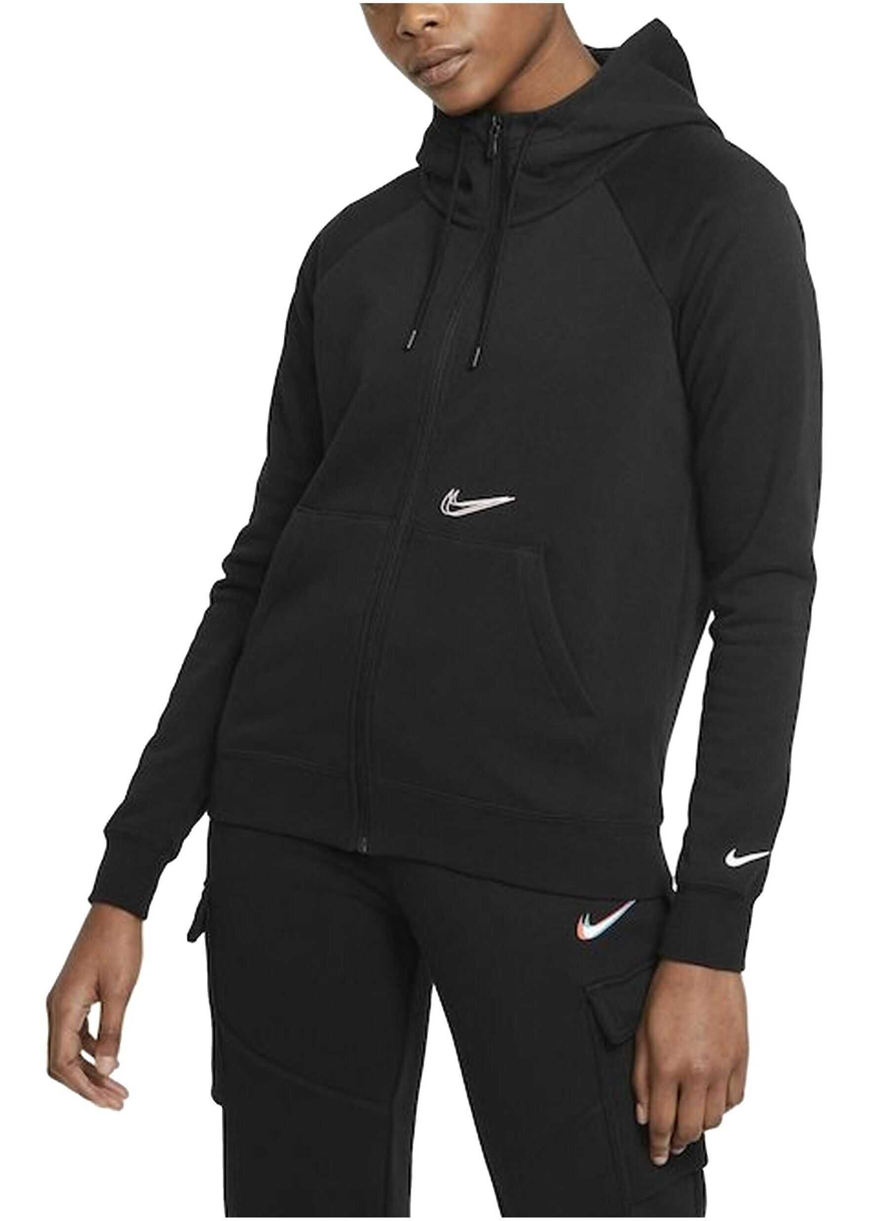 Nike W Nsw Essntl Fz Hoodie Prnt DJ4120 Negru