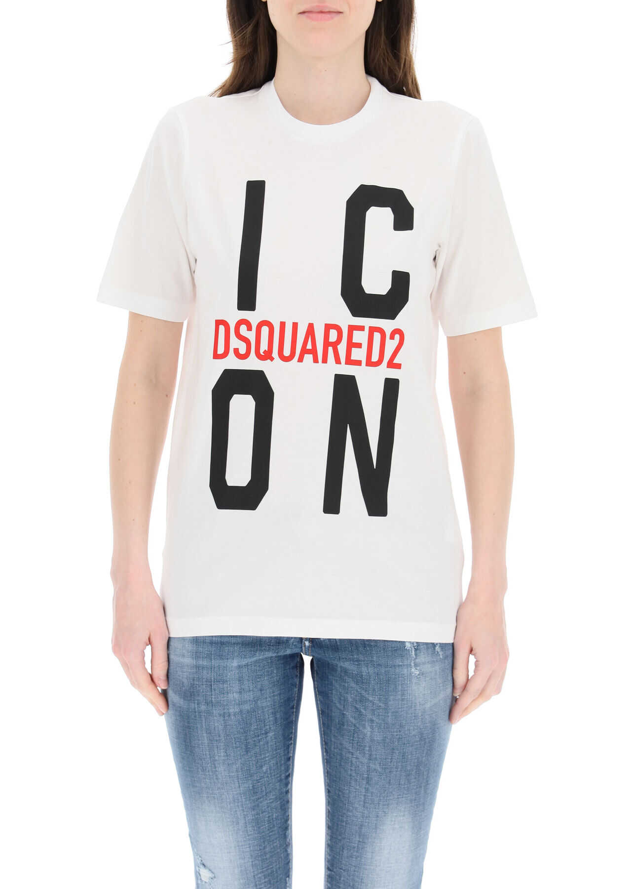 DSQUARED2 Icon Print T-Shirt S80GC0024 S23009 OPTICAL WHITE