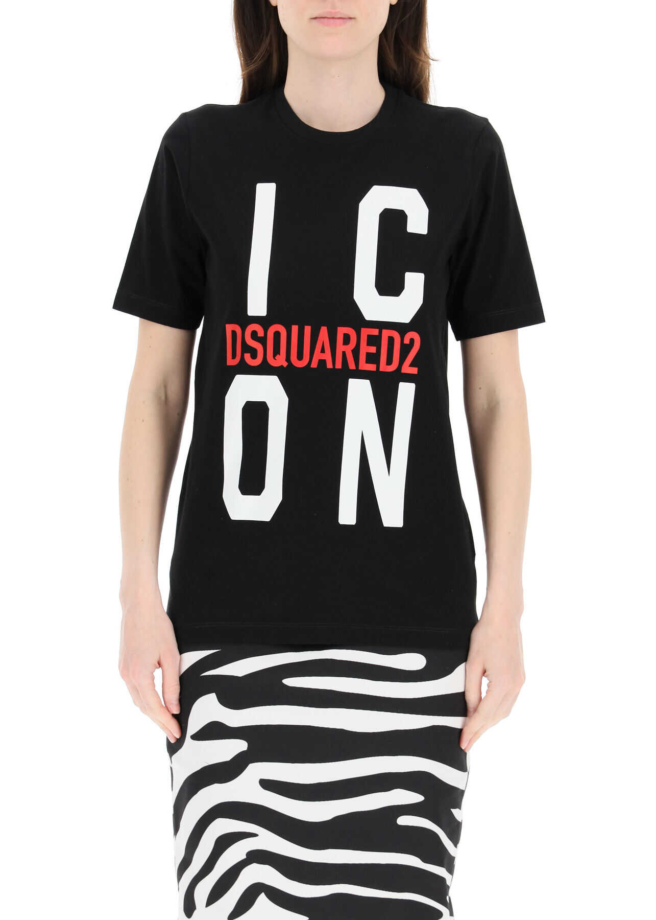 DSQUARED2 Icon Print T-Shirt S80GC0024 S23009 BLACK