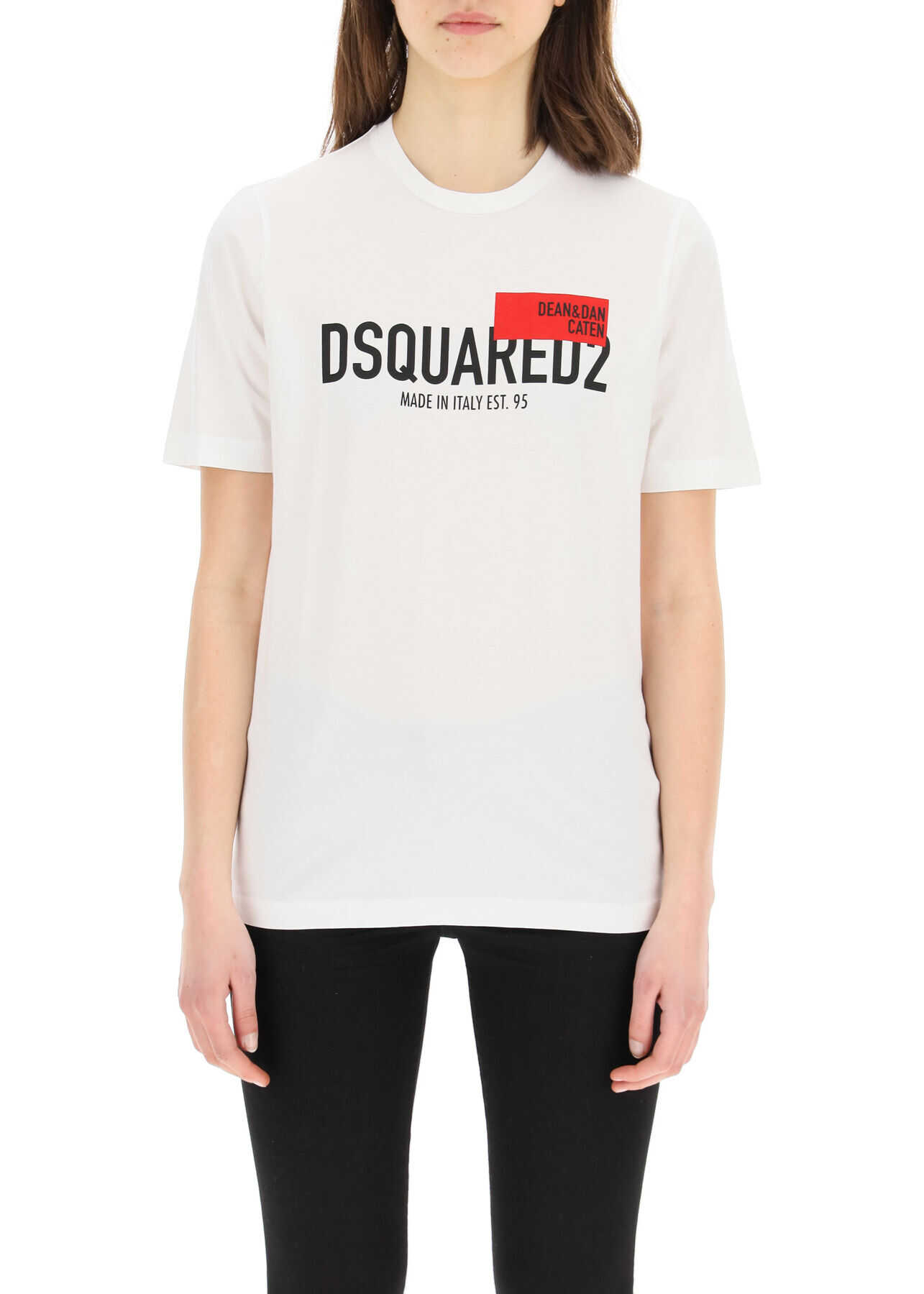 DSQUARED2 Logo Print T-Shirt S72GD0300 S23009 OPTICAL WHITE