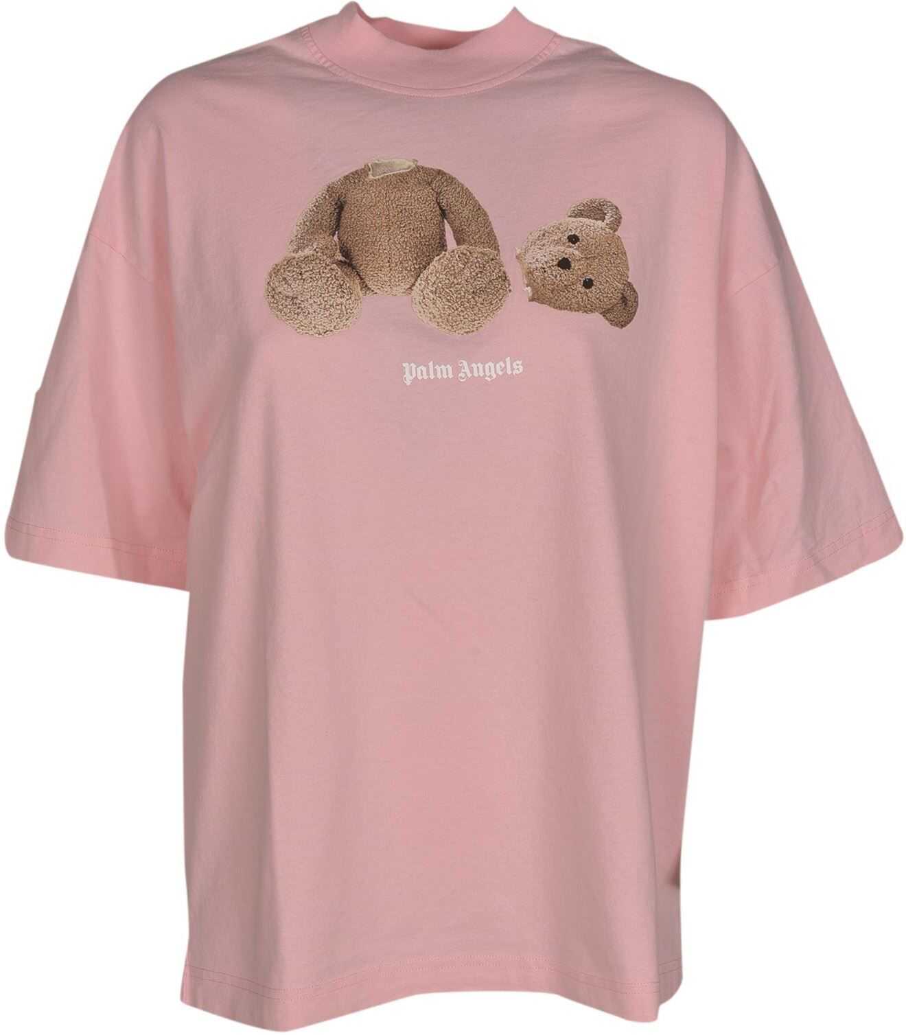 Palm Angels Bear T-Shirt In Almond Bossom Color PWAA017S21JER0023434 Pink