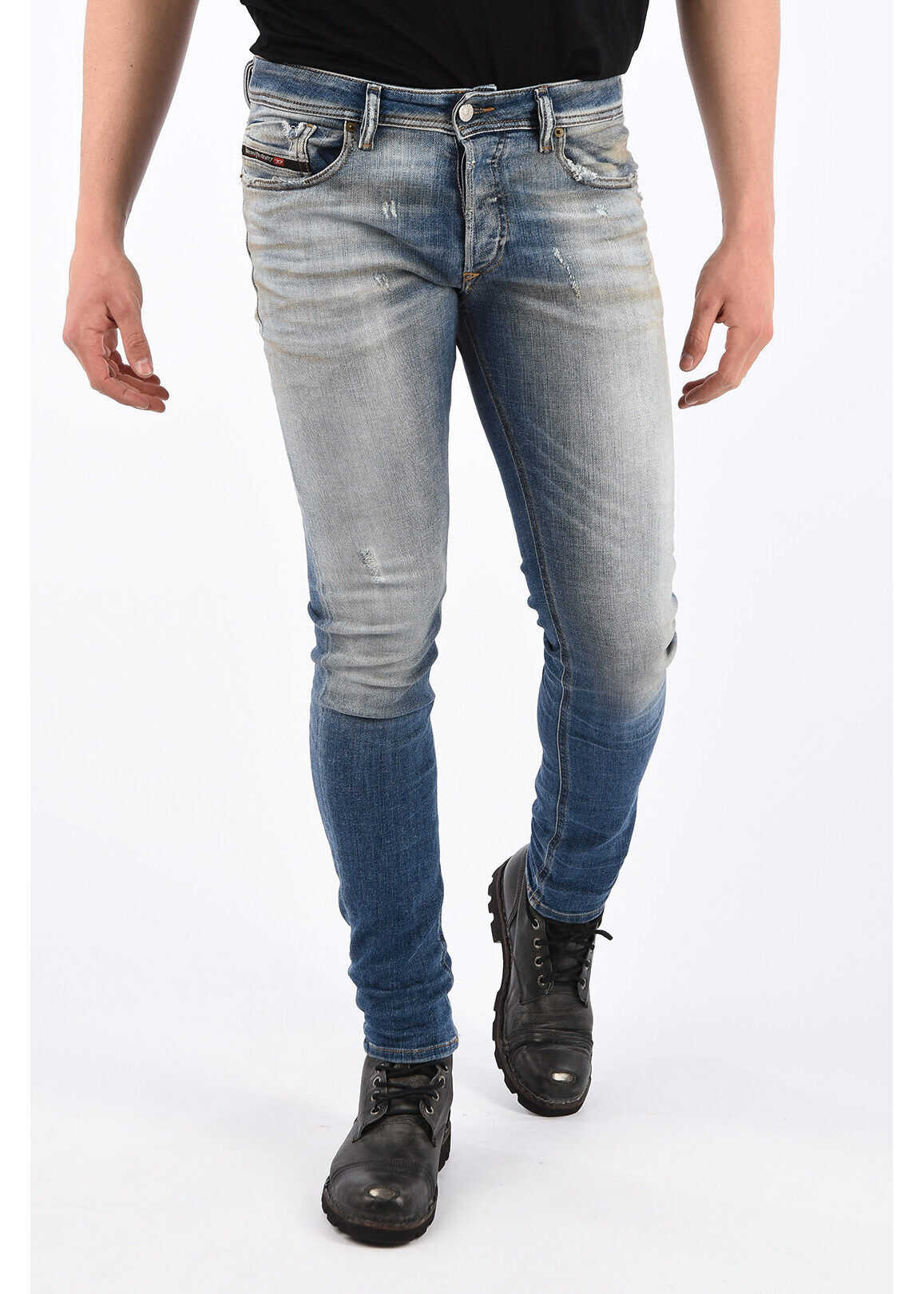 Diesel 16Cm Stonewashed Sleenker-X Skinny Fit Jeans L.32 Blue