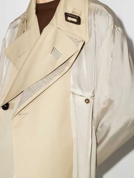 Trenciuri Maison Margiela Two-Material Trench BEIGE Femei (BM 8366490) 4