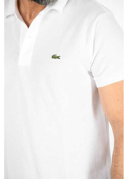 Tricouri Polo Lacoste Classic Fit Pique Cotton Polo With Monogram White Barbati (BM 8369910) 3