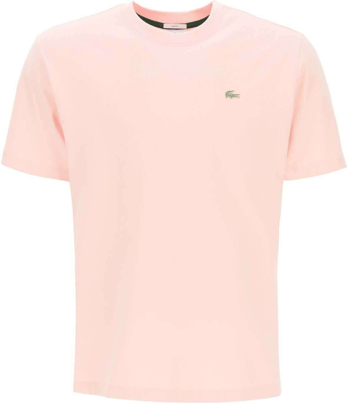 Lacoste L!Ve T-Shirt With Logo Patch TH9166 AB PINK