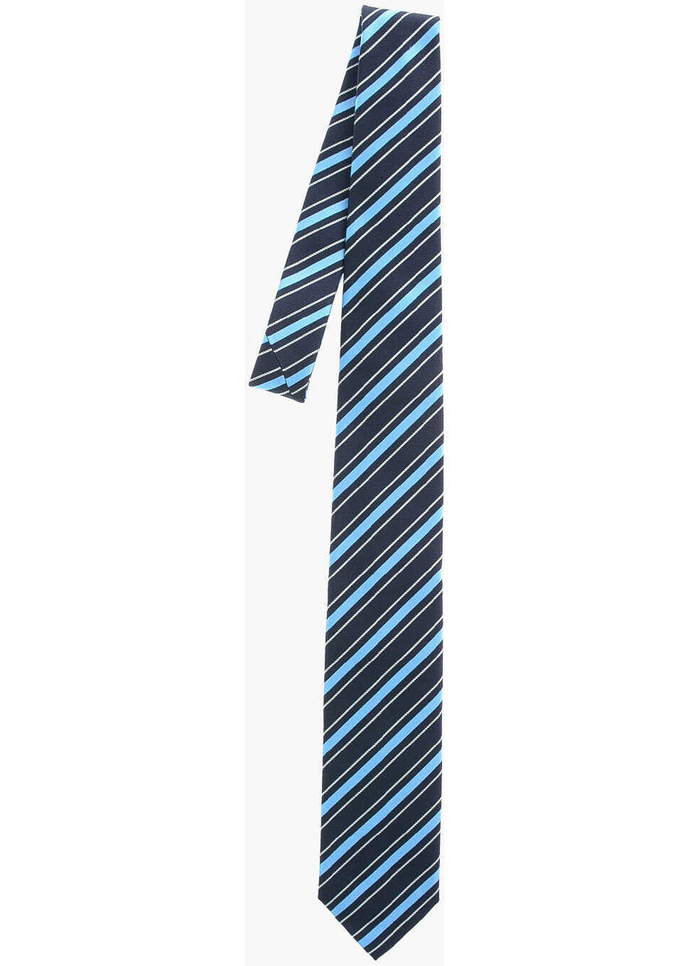 Ermenegildo Zegna Ez Tailoring Silk Striped Tie Blue