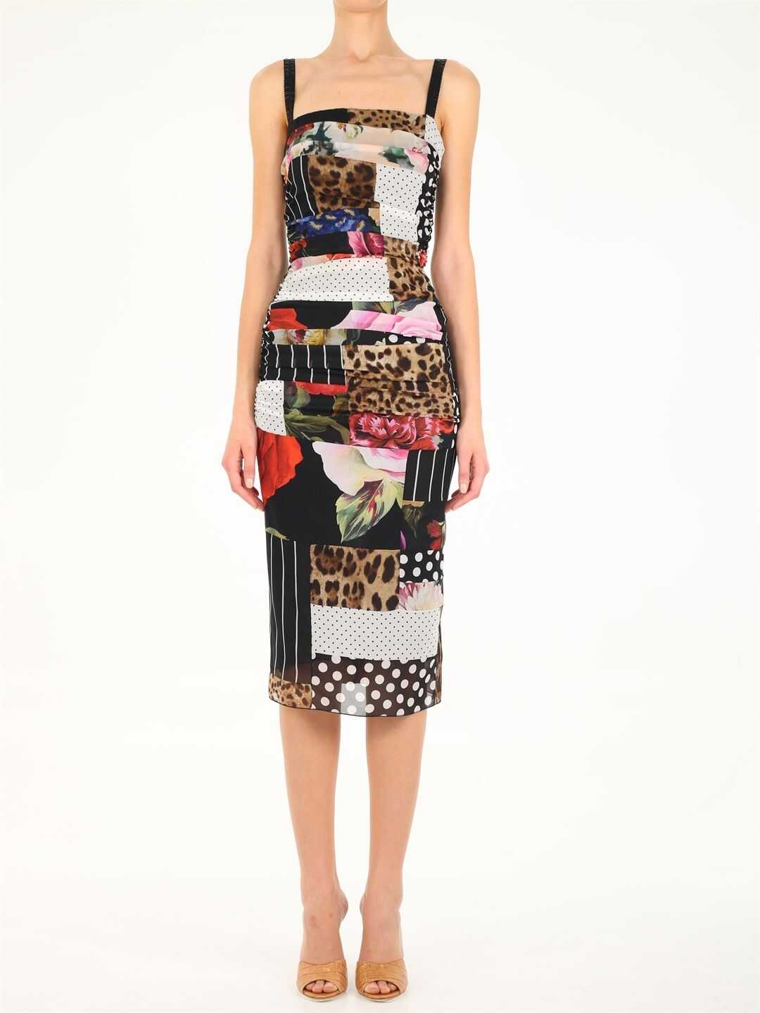 Dolce & Gabbana Chiffon Patchwork Dress F6P0CT GDX84 Multicolor