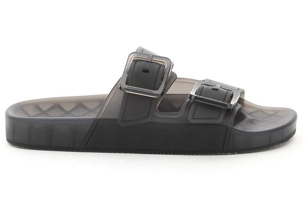 Balenciaga Mallorca Rubber Sandals 656940 W2DZ1 BLACK