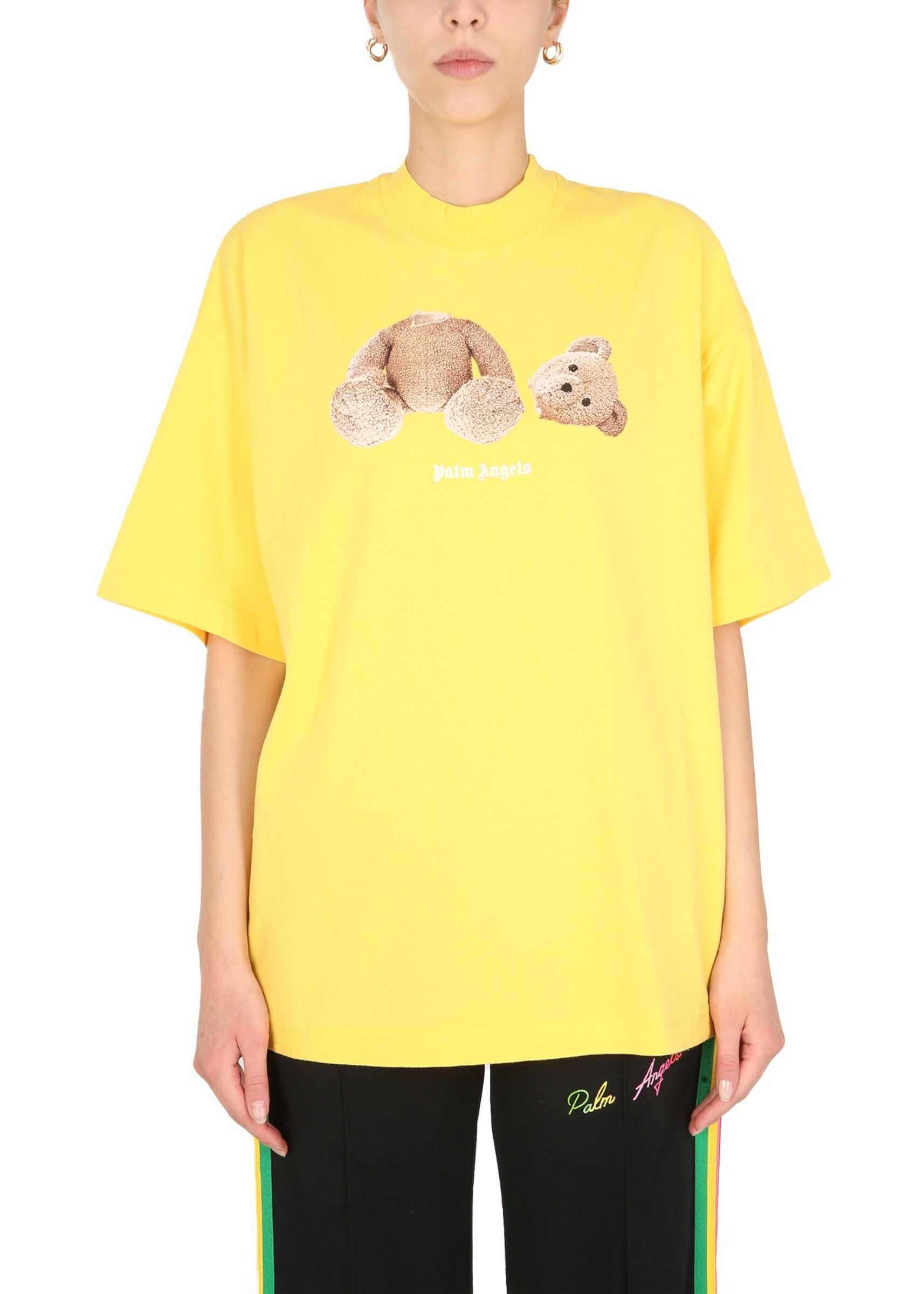 Palm Angels Crew Neck T-Shirt PWAA017_S21JER0021818 YELLOW