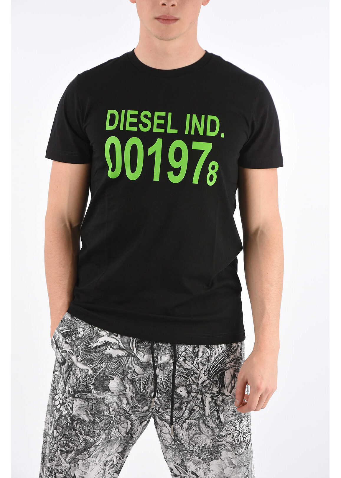 Diesel Logo Print T-DIEGO-001978 Crewneck T-Shirt BLACK