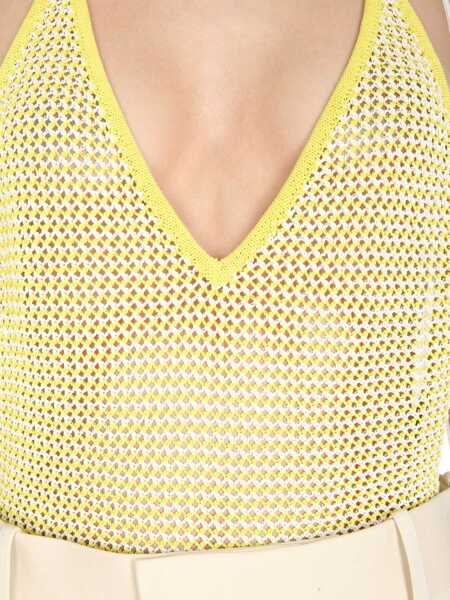 Bluze Bottega Veneta V-Neck Bodycon YELLOW Femei (BM 8388378) 4