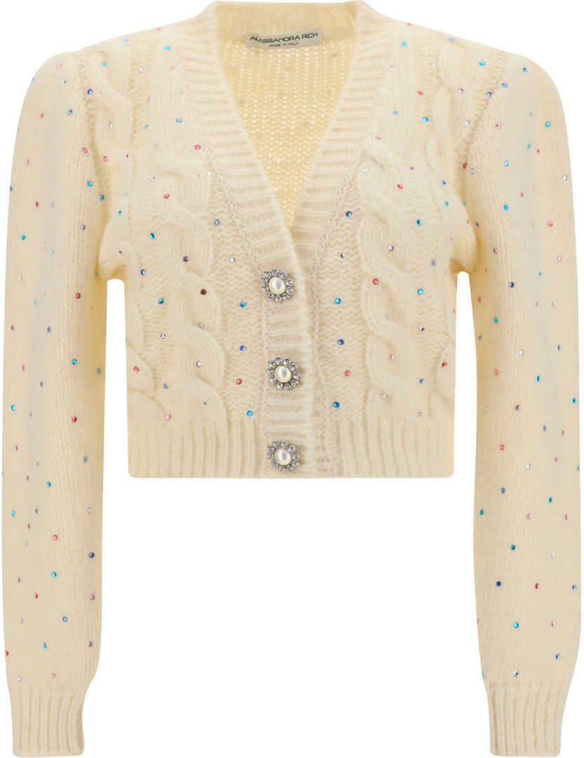 Alessandra Rich Cardigan FAB2464K2597 WHITE