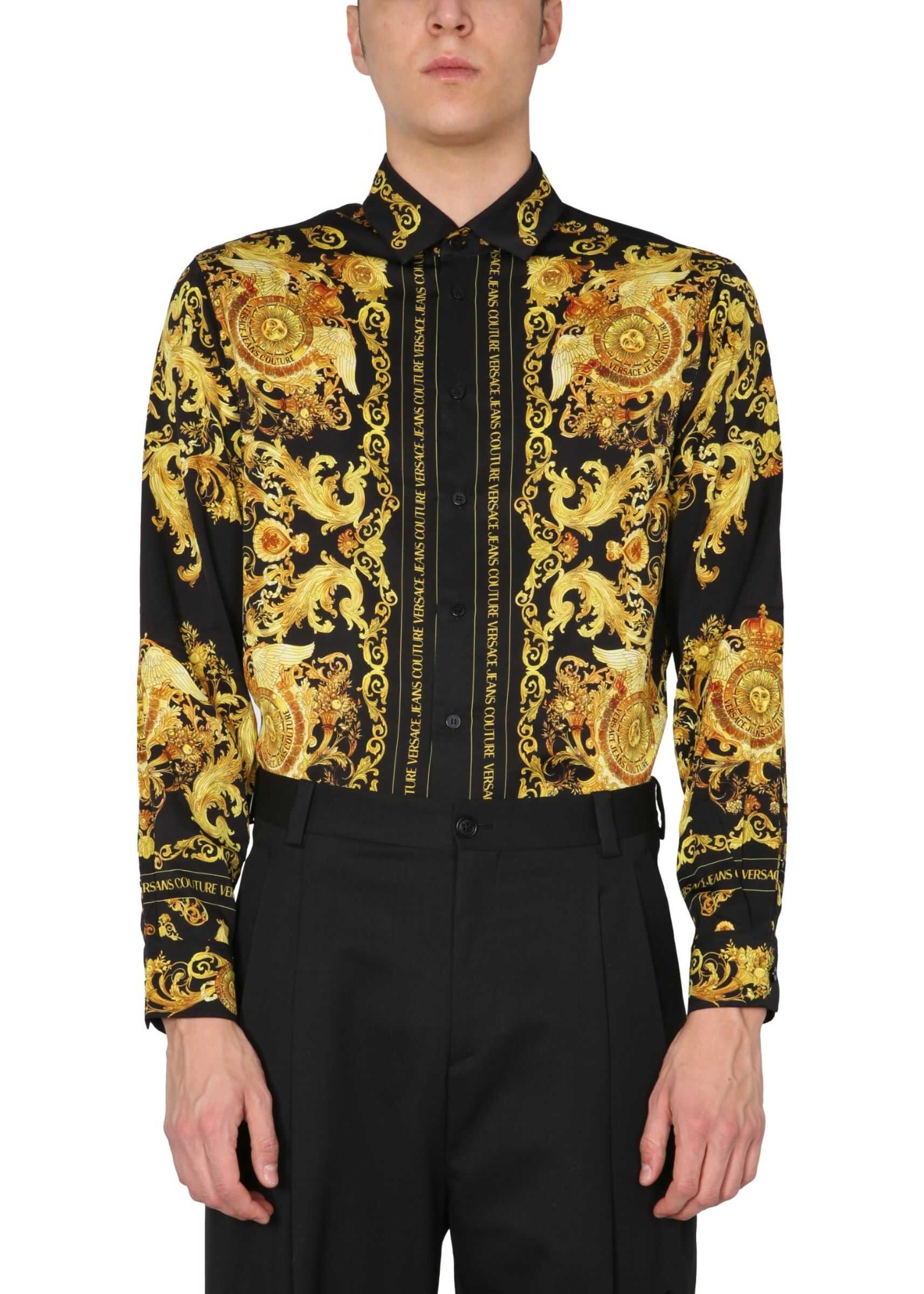 Versace Jeans Couture Shirt With A Mix Of Baroque And Rococo Prints B1GWA6R3_S0273899 BLACK