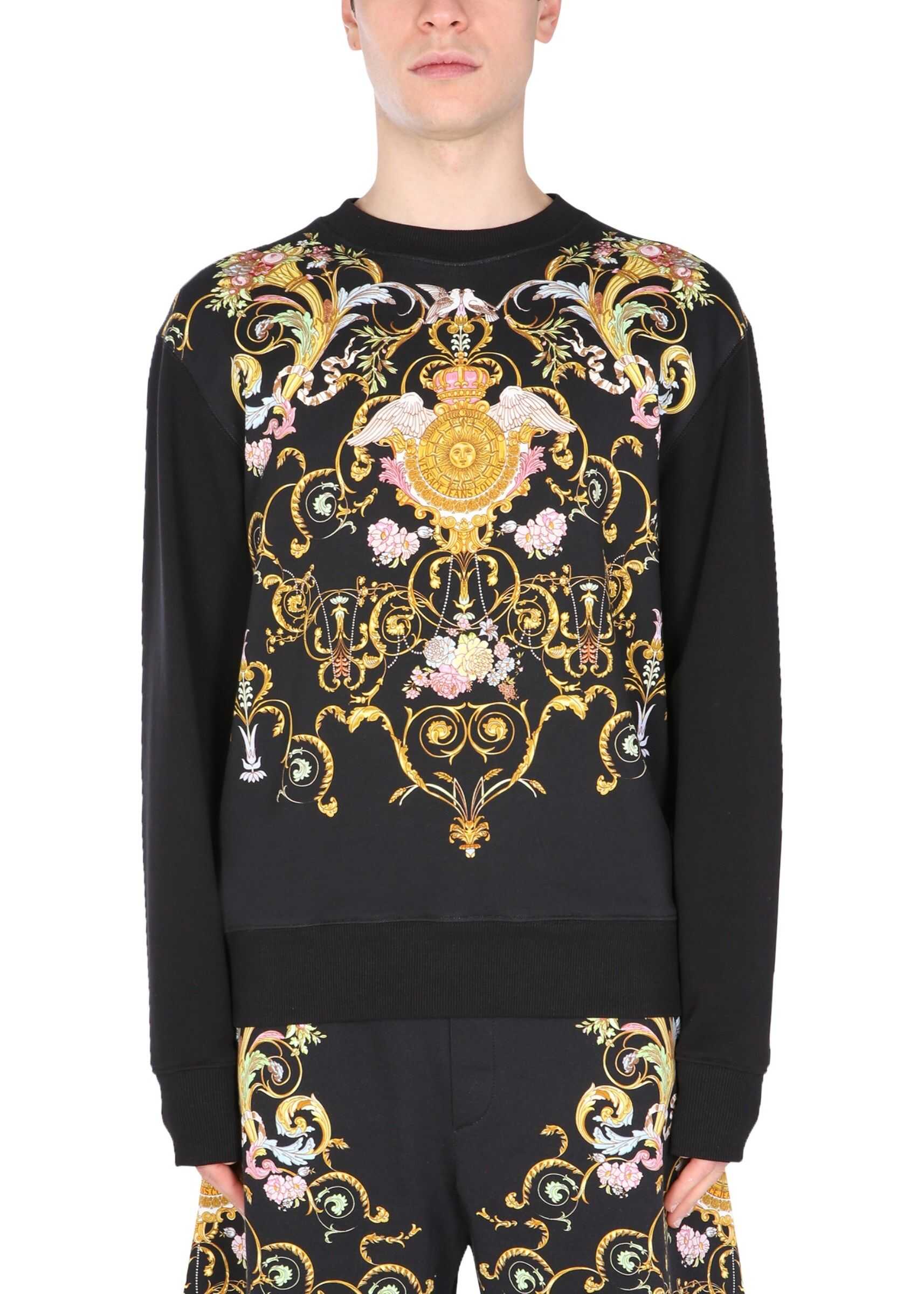 Versace Jeans Couture Sweatshirt With Tullerie Print B7GWA7F4_13988899 BLACK