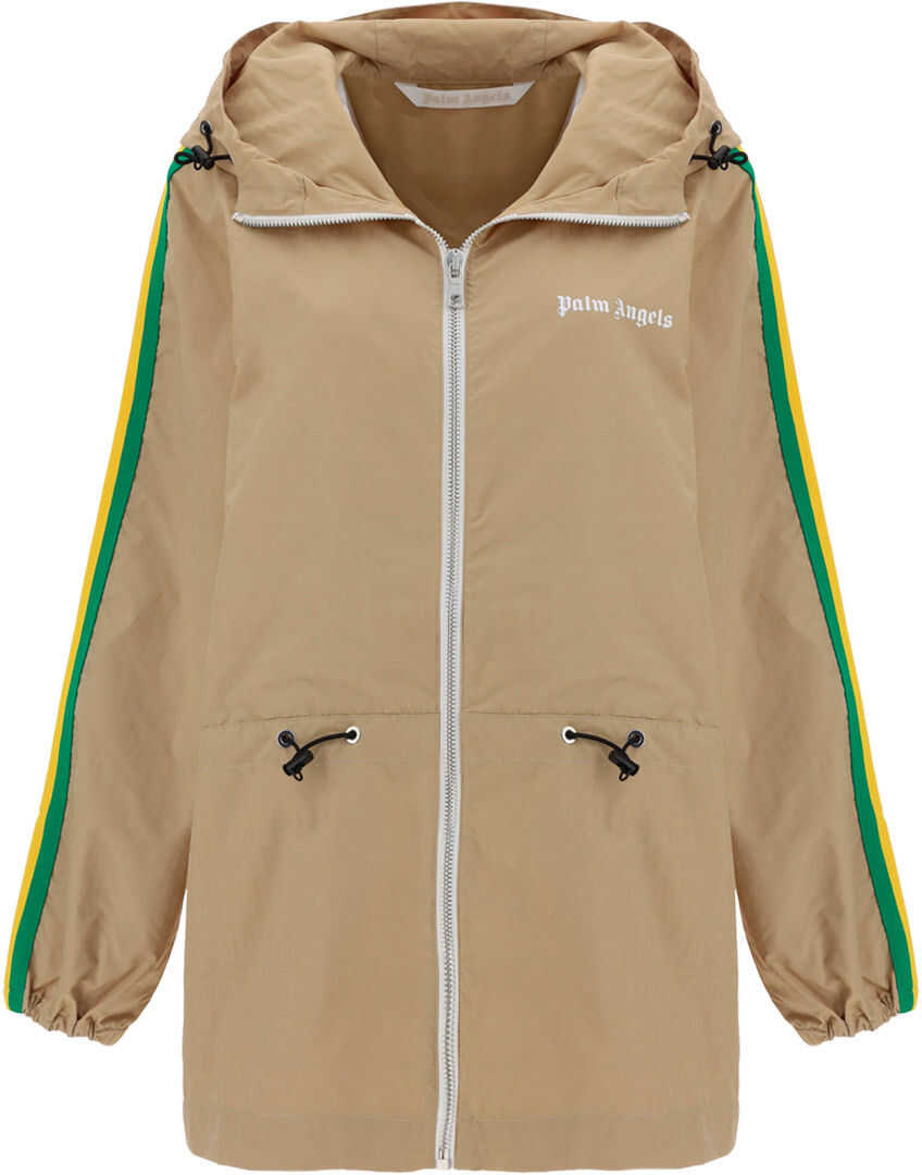 Palm Angels Windbreaker Jacket PWEB004S21FAB001 BEIGE WHI