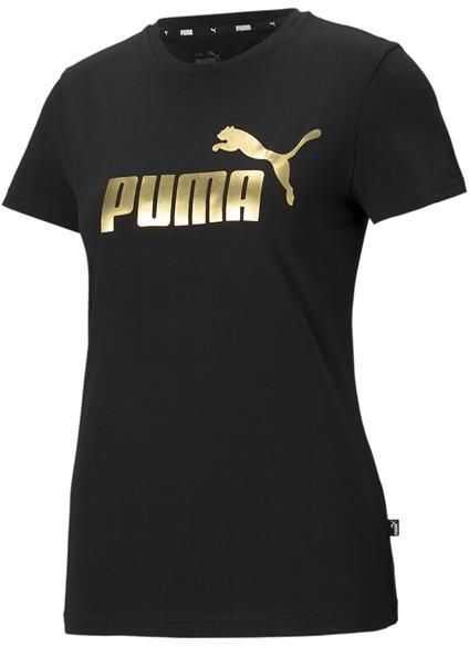 PUMA Ess+ Metallic Logo Tee Black