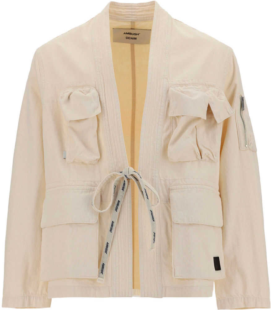 AMBUSH Kimono Denim Jacket BMYE003S21DEN001 ECRU NO CO