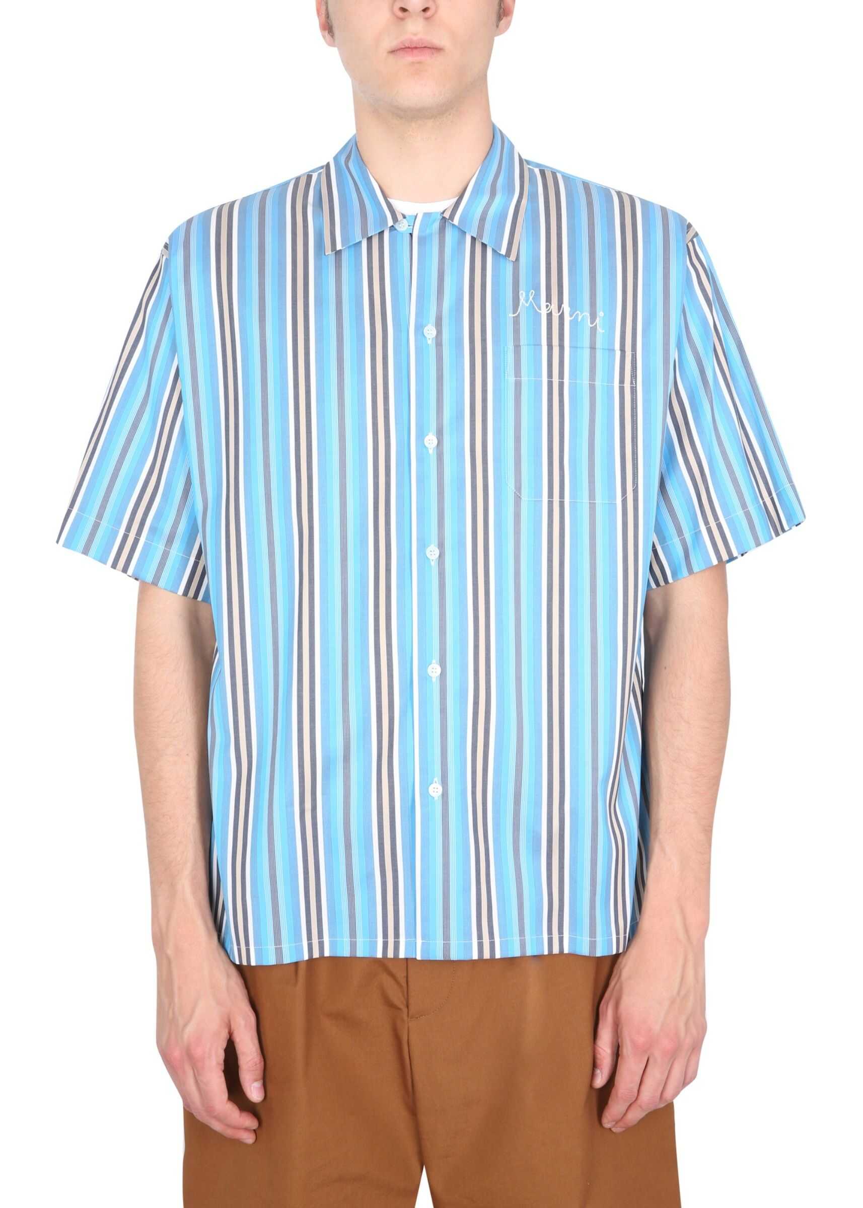 Marni Striped Pattern Shirt CUMU0054A0_S53649STB44 BLUE