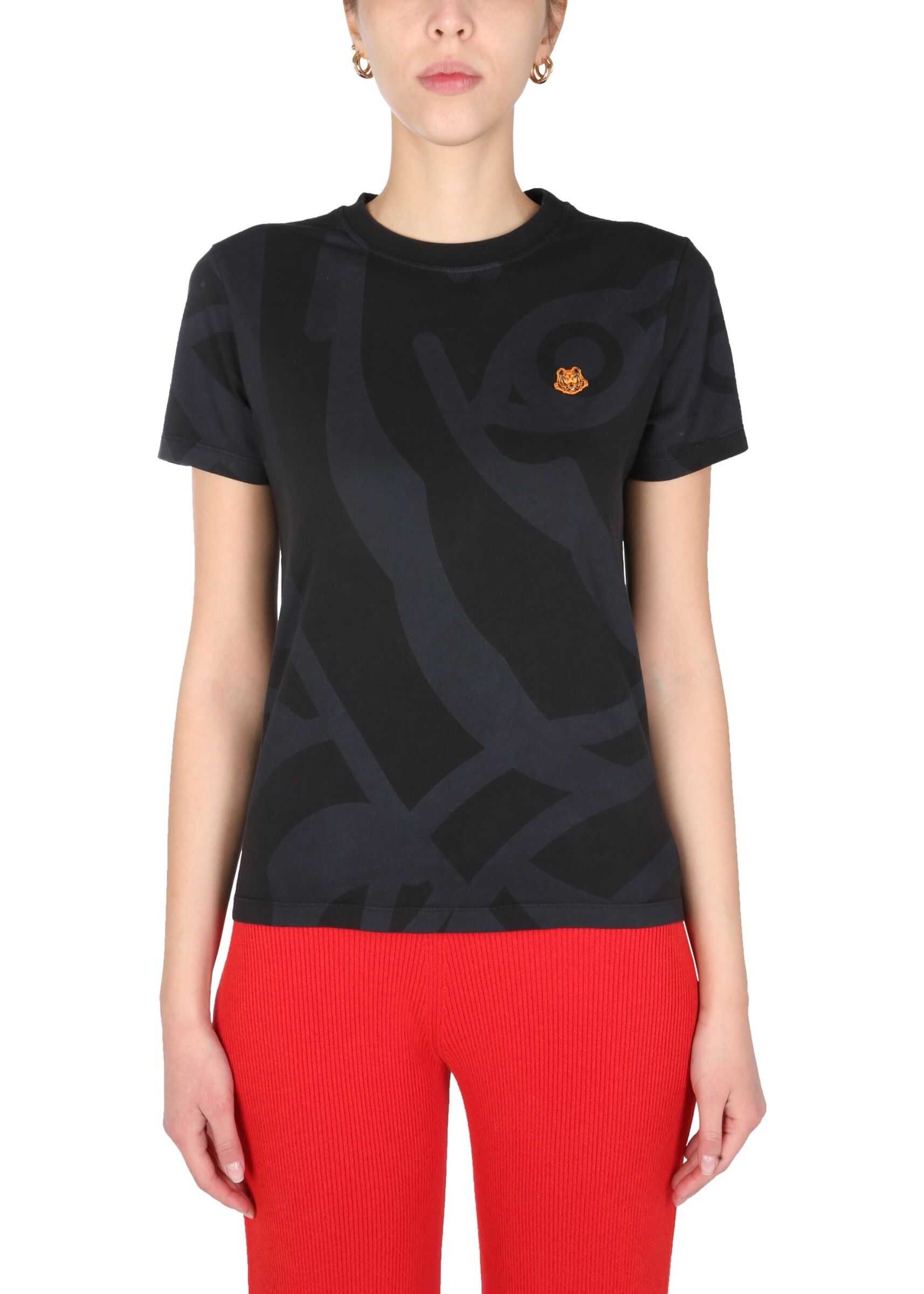 Kenzo T-Shirt With Logo Print FB52TS840_4SG99 BLACK