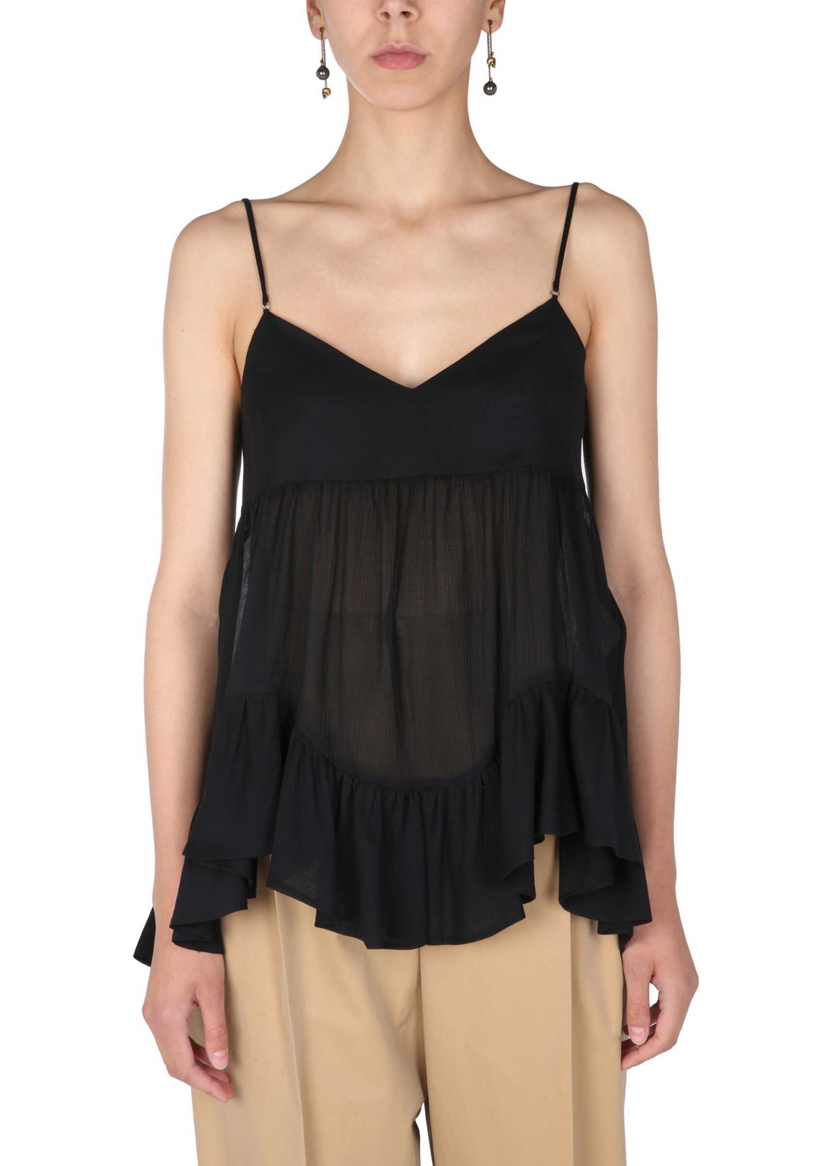 Alexander McQueen Semi-Transparent Top BLACK