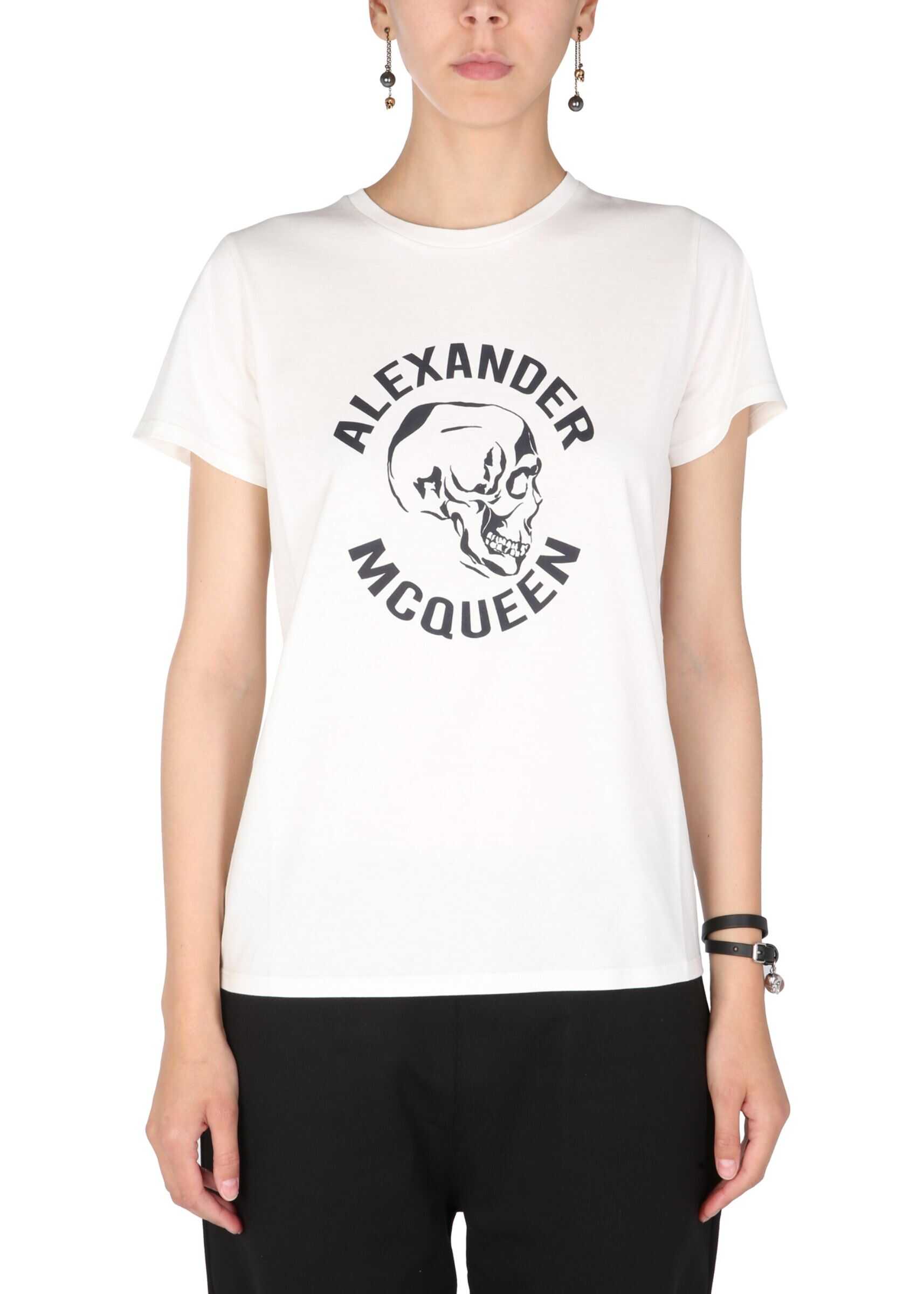 Alexander McQueen Crew Neck T-Shirt 608614_QZAC20912 BROWN