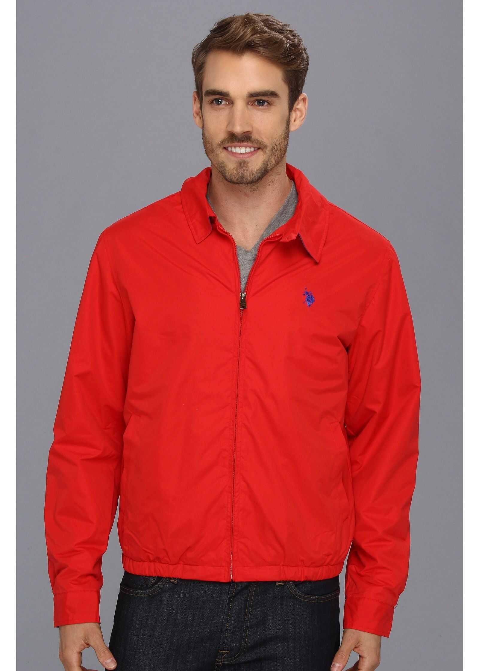 Geaca U.S. POLO ASSN. Micro Golf Jacket w/ Polar Fleece Lining Engine Red