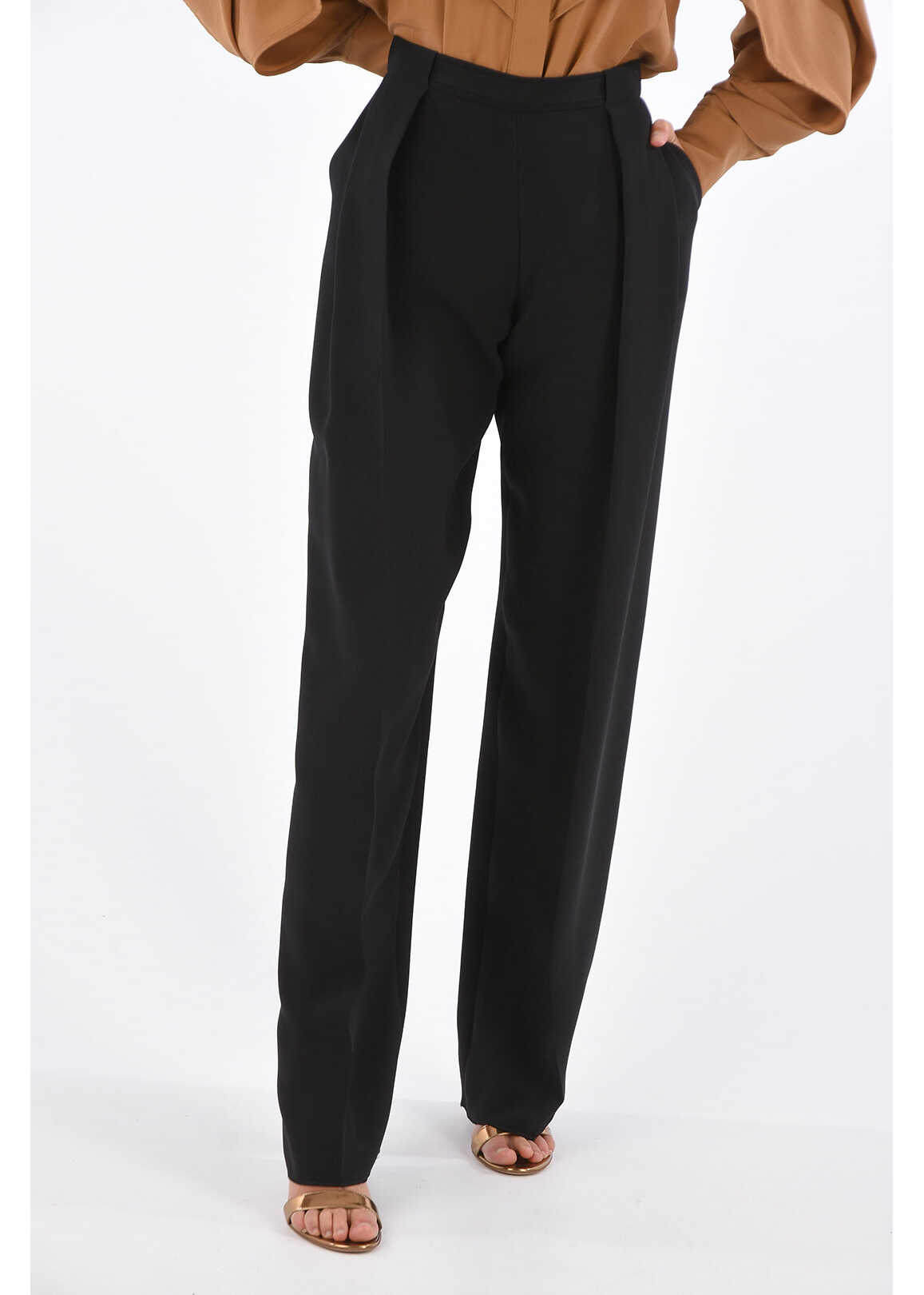 Armani Silk Draped Pants Black