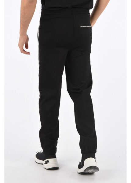 Pantaloni casual Neil Barrett Low Rise Easy Fit Piping Pants Black Barbati (BM 8405808) 2