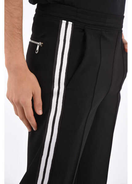 Pantaloni casual Neil Barrett Low Rise Easy Fit Piping Pants Black Barbati (BM 8405808) 3