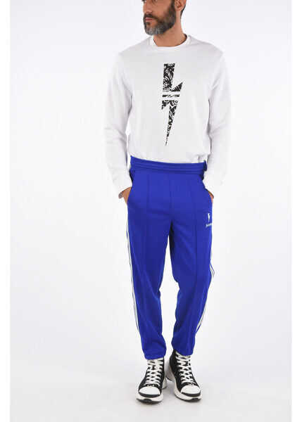 Pantaloni casual Neil Barrett Low Rise Easy Fit Slayde Jogger Pants Blue Barbati (BM 8405811) 3