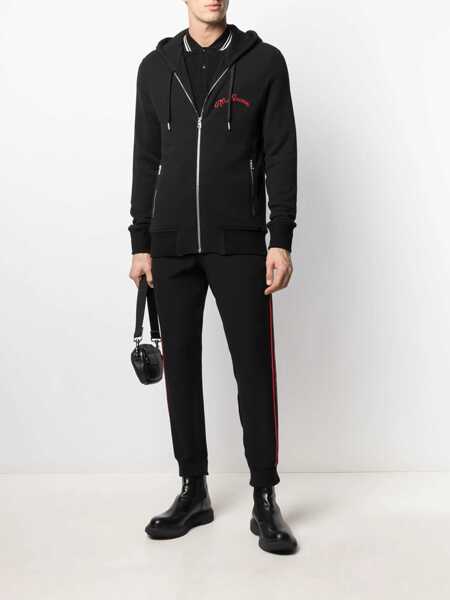 Hanorace Alexander McQueen Hooded Sweatshirt With Zip BLACK Barbati (BM 8405988) 2