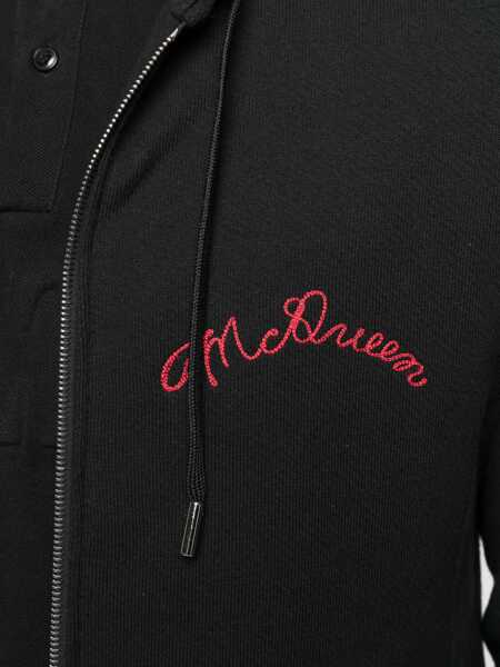 Hanorace Alexander McQueen Hooded Sweatshirt With Zip BLACK Barbati (BM 8405988) 5