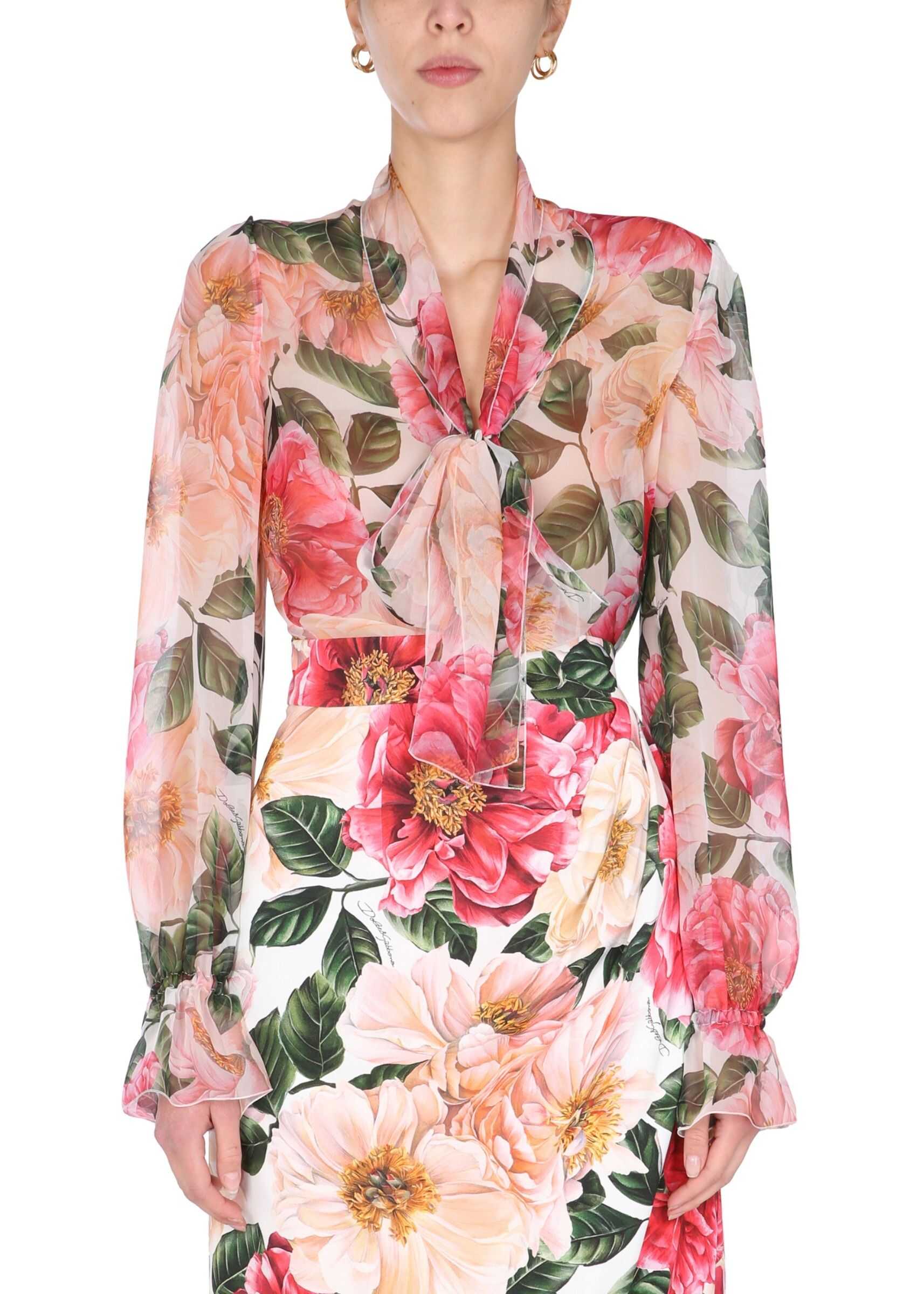 Dolce & Gabbana Camellia Print Shirt F5N69T_IS1E4HA2AI PINK