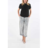 Blugi evazati Double Pleat Carrot Fit Jeans Femei