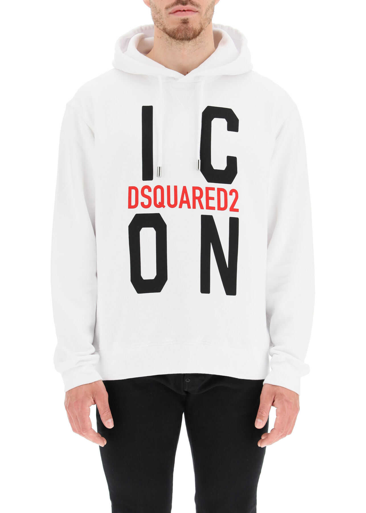 DSQUARED2 Icon Hoodie S79GU0034 S25042 OPTICAL WHITE