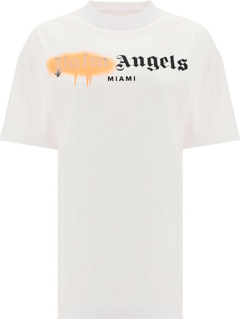 Palm Angels Miami T-Shirt PWAA039S21JER006 WHITE PINK