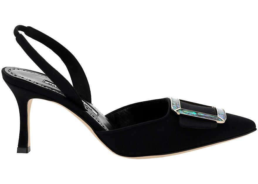 Manolo Blahnik Mayslim Slingback Sandals 2210958 BLCK