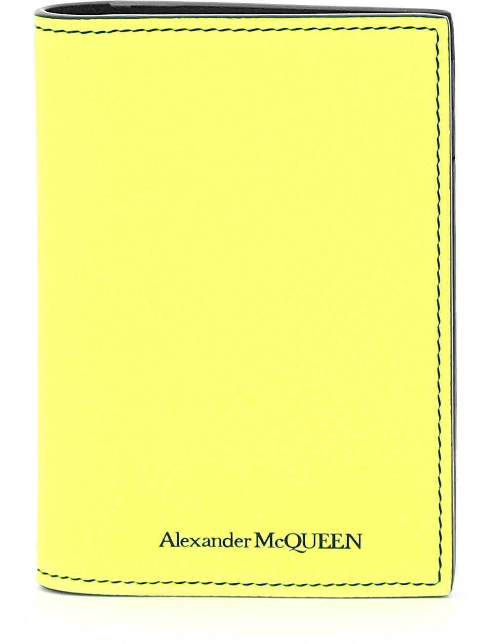 Alexander McQueen Neon Bi-Fold Card Holder 625523 1AACD GIALLO