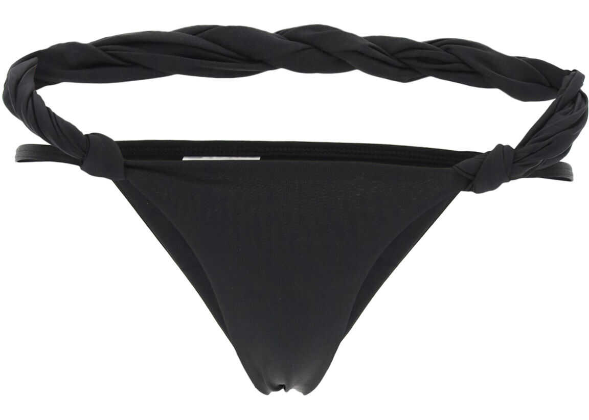 THE ATTICO Bikini Bottom With Twist And Knots 215WBB15PA15 BLACK