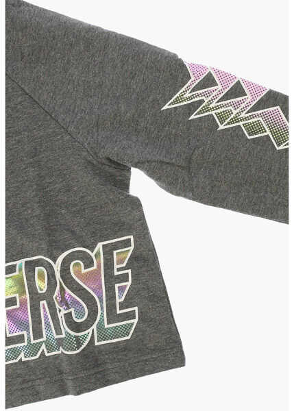 Bluze de trening Converse Printed Hoodie Sweatshirt Gray Baieti (BM 8421816) 2