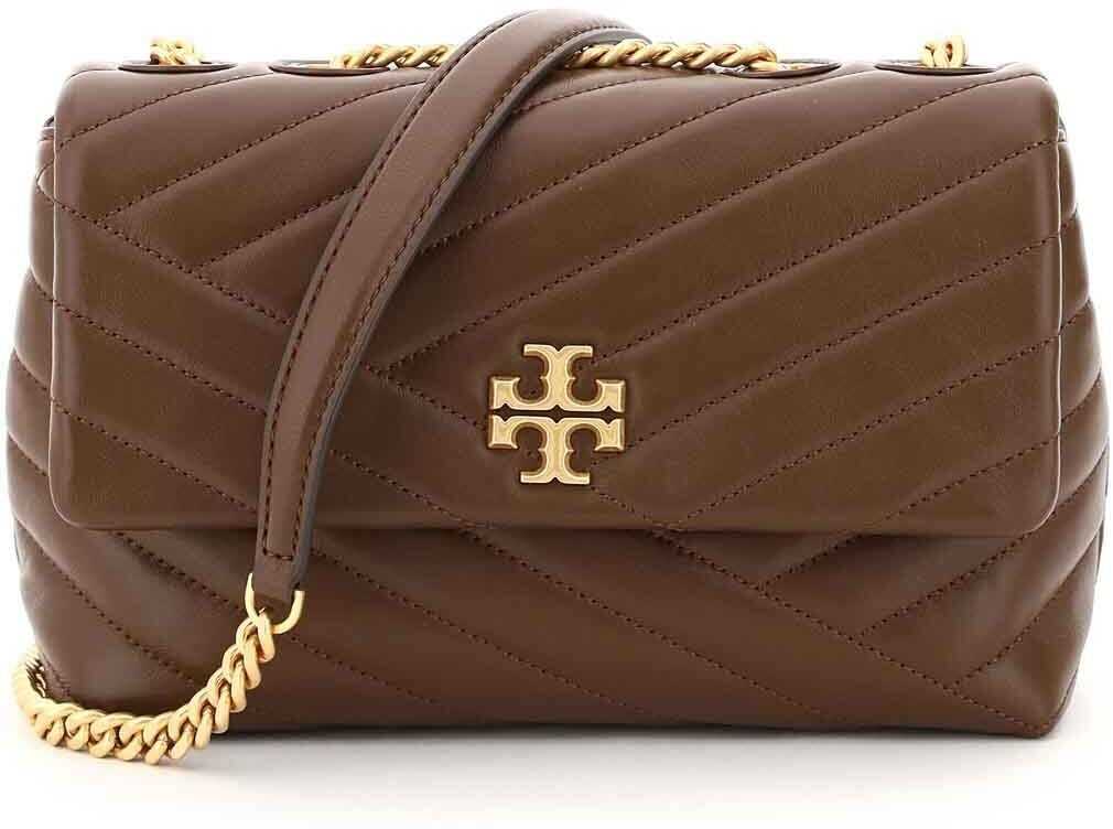 Tory Burch Kira Chevron Shoulder Bag 64963 FUDGE ROLLED BRASS