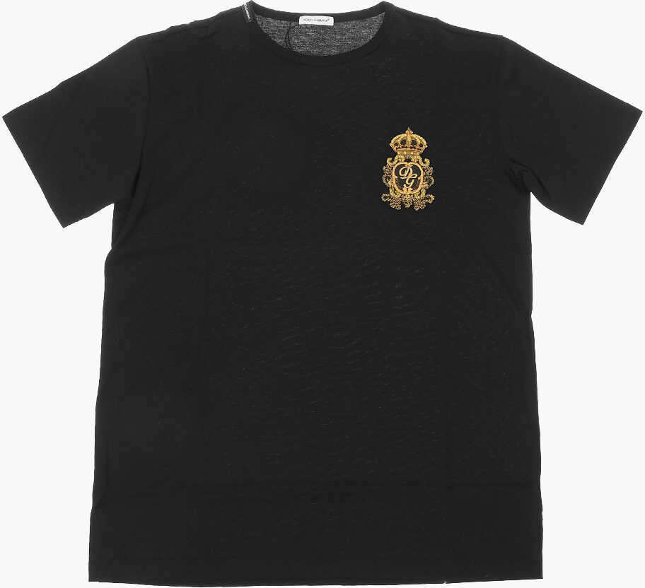 Dolce & Gabbana Kids Logo Embroidered T-Shirt Black