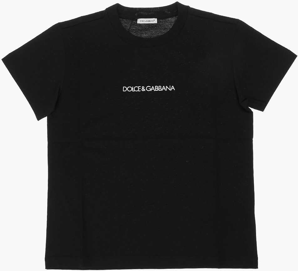 Dolce & Gabbana Kids Logo Embroidered T-Shirt Black